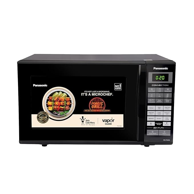 Panasonic 27L Convection Microwave Oven(NN-CT645BFDG,,Black Mirror, 360? Heat Wrap, Magic Grill)